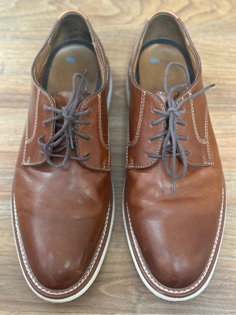 Johnston & Murphy Upton Plain Toe Brown Leather Oxford Men’s 12M TRU Comfort - Picture 4 of 12